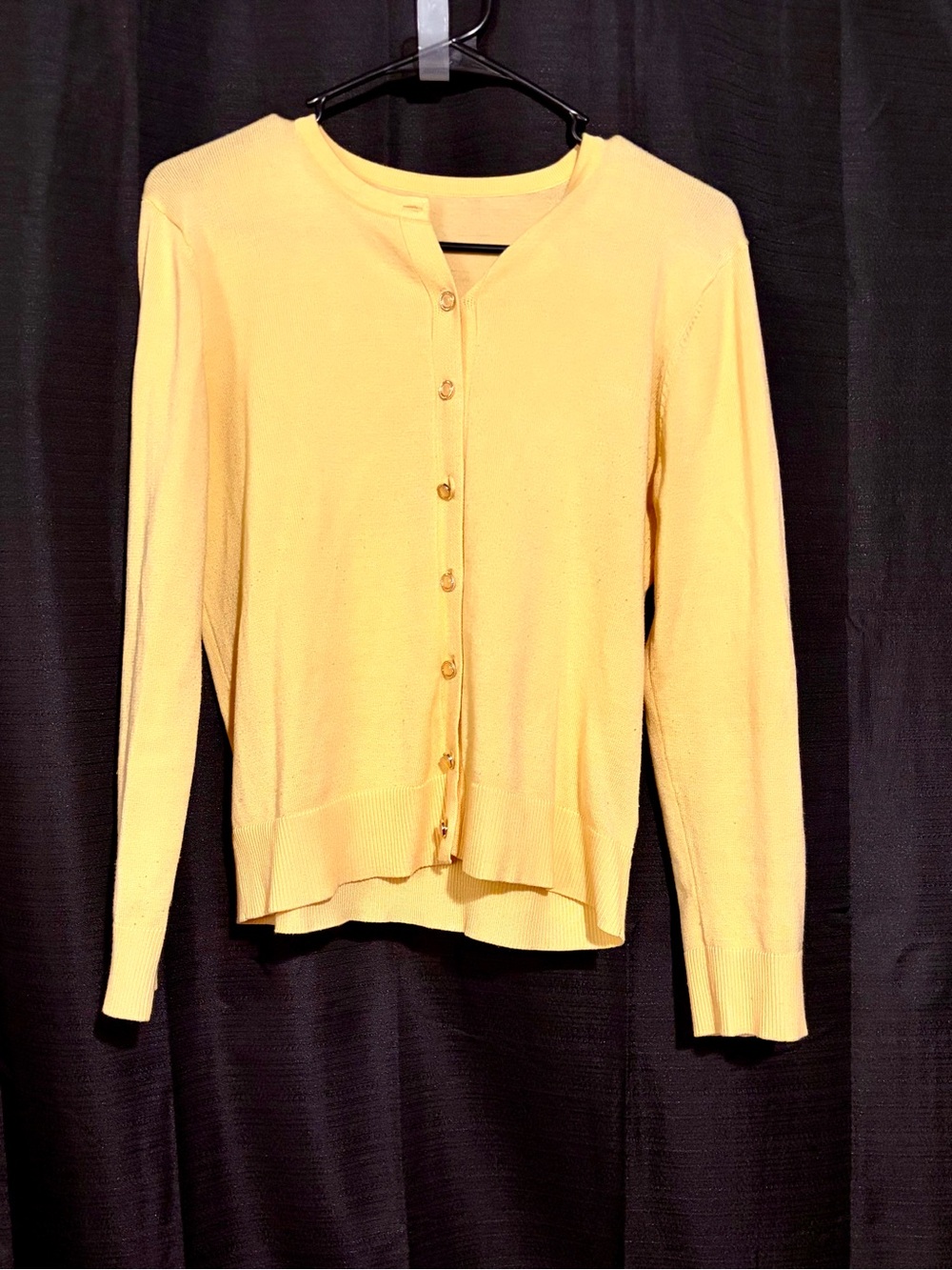 Light Yellow Women's Button-Front Cardigan Sweater